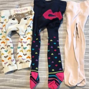 3 pairs baby girl tights